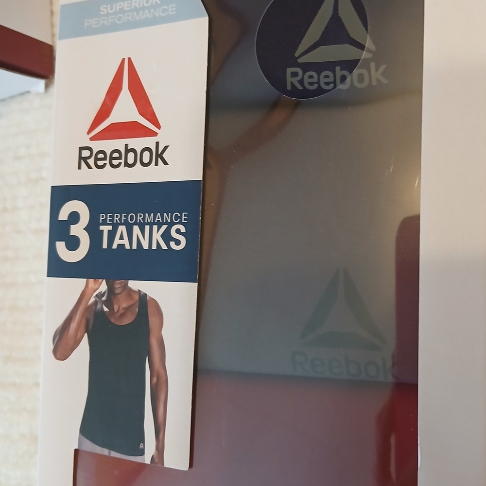 3 Pack Reebok Black Performance Tank Tops - Picture 2 of 3